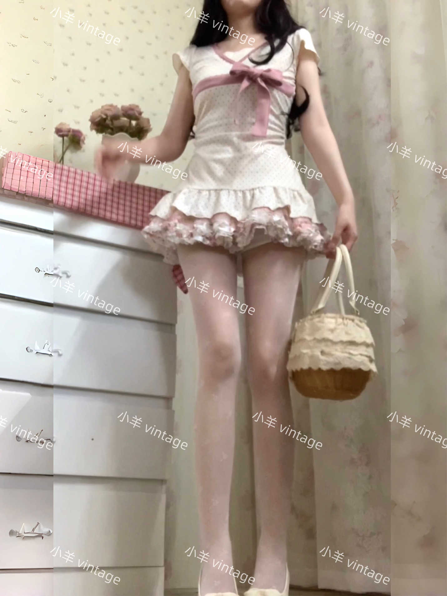Nana Bow Polka Dot Top