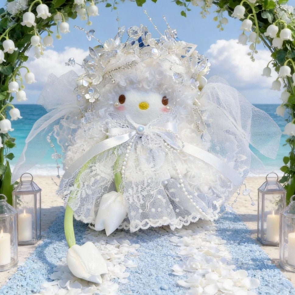 Dream Island White Tulle Kitty Plush Charm