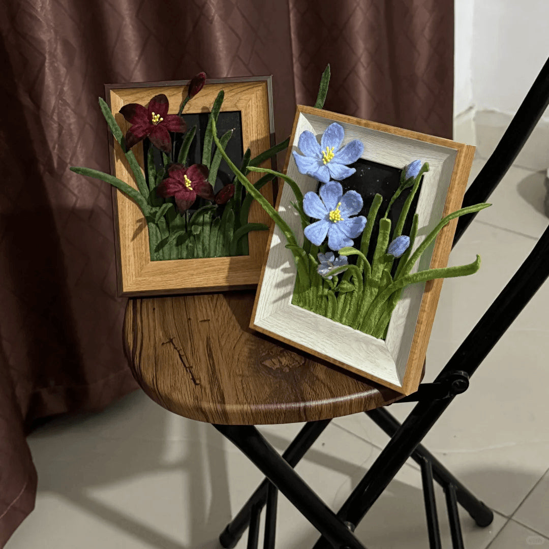 handmade Twist stick flower photo frame