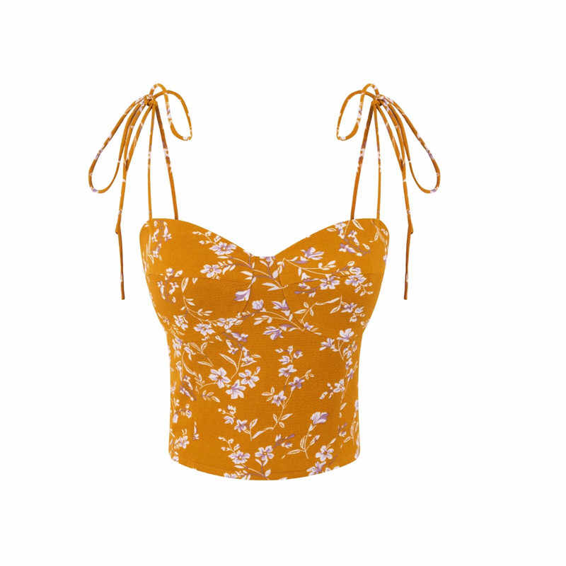 French Retro Floral Tank Top