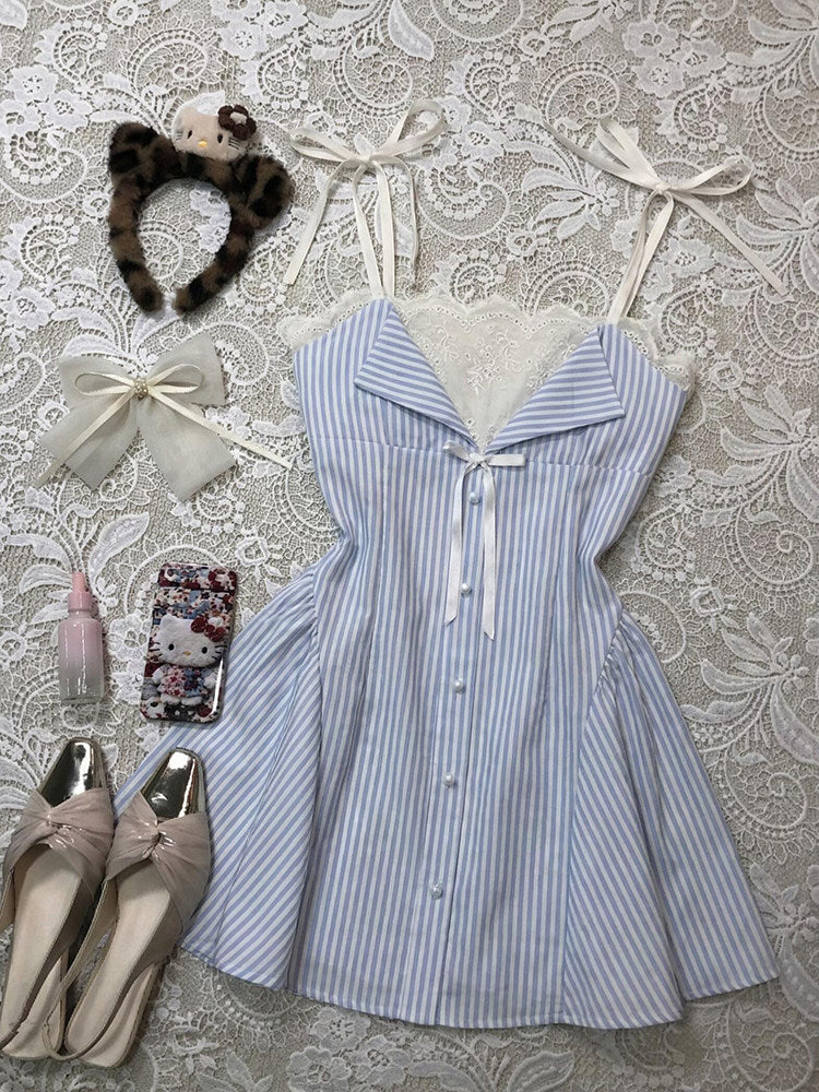 baby blue striped dress
