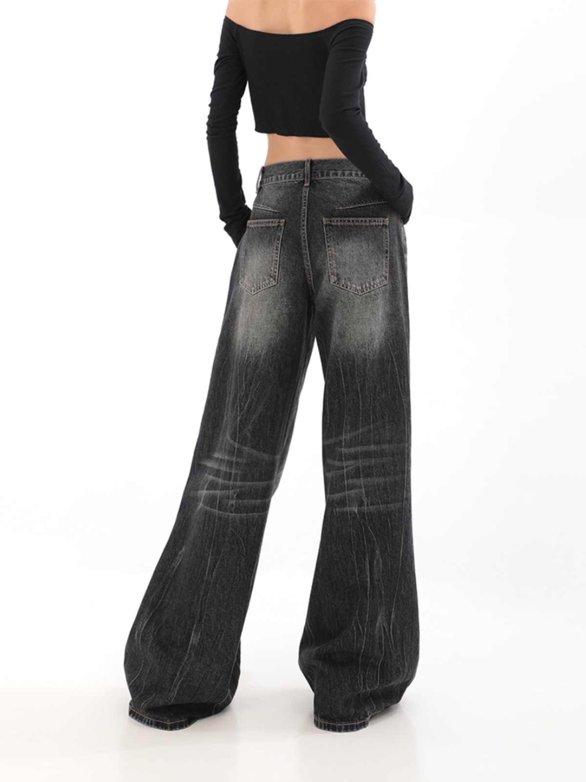 Grunge Retro Distressed Baggy Jeans