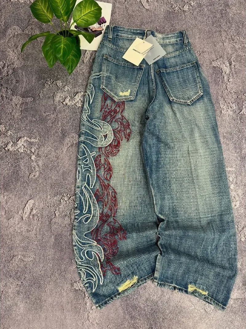 Retro Street Brand Jeans Pants