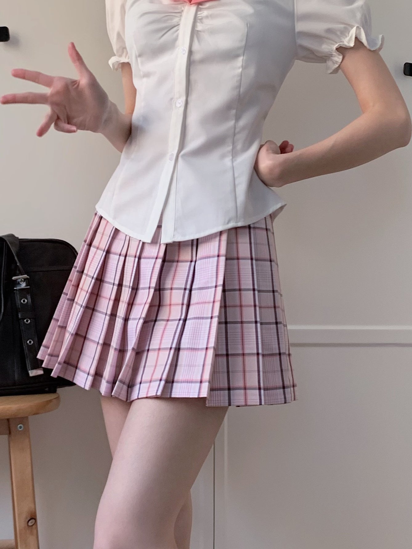 JK A-line Plaid Skirt