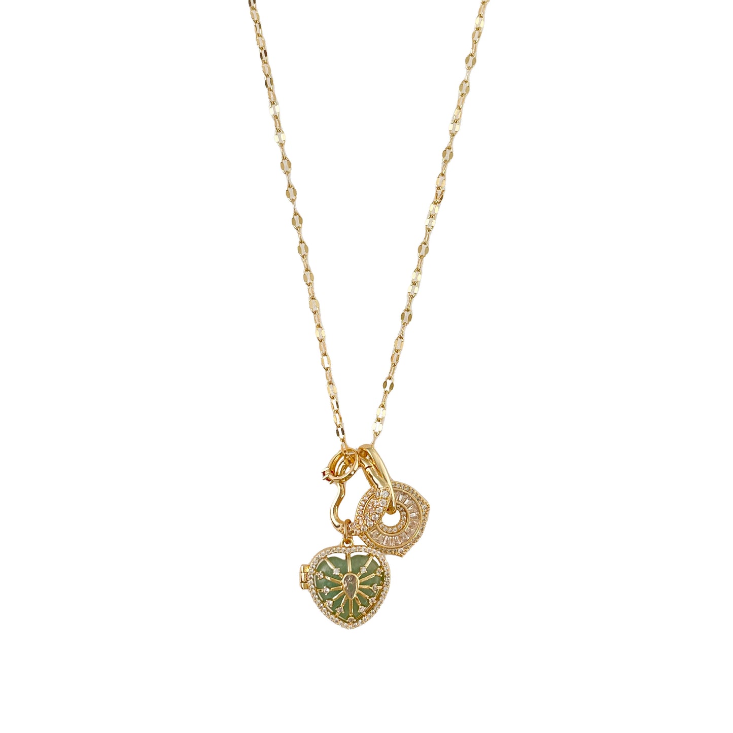 Vintage Stacked Blue Love Pendant Necklace