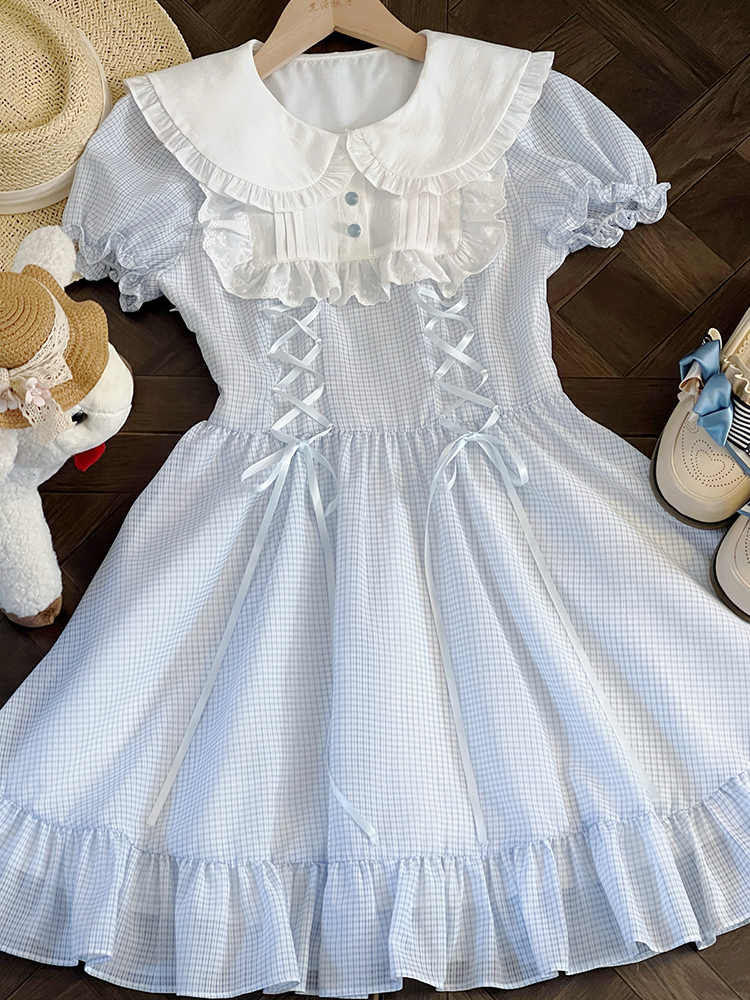 Dollete Baby Blue Plaid Dress