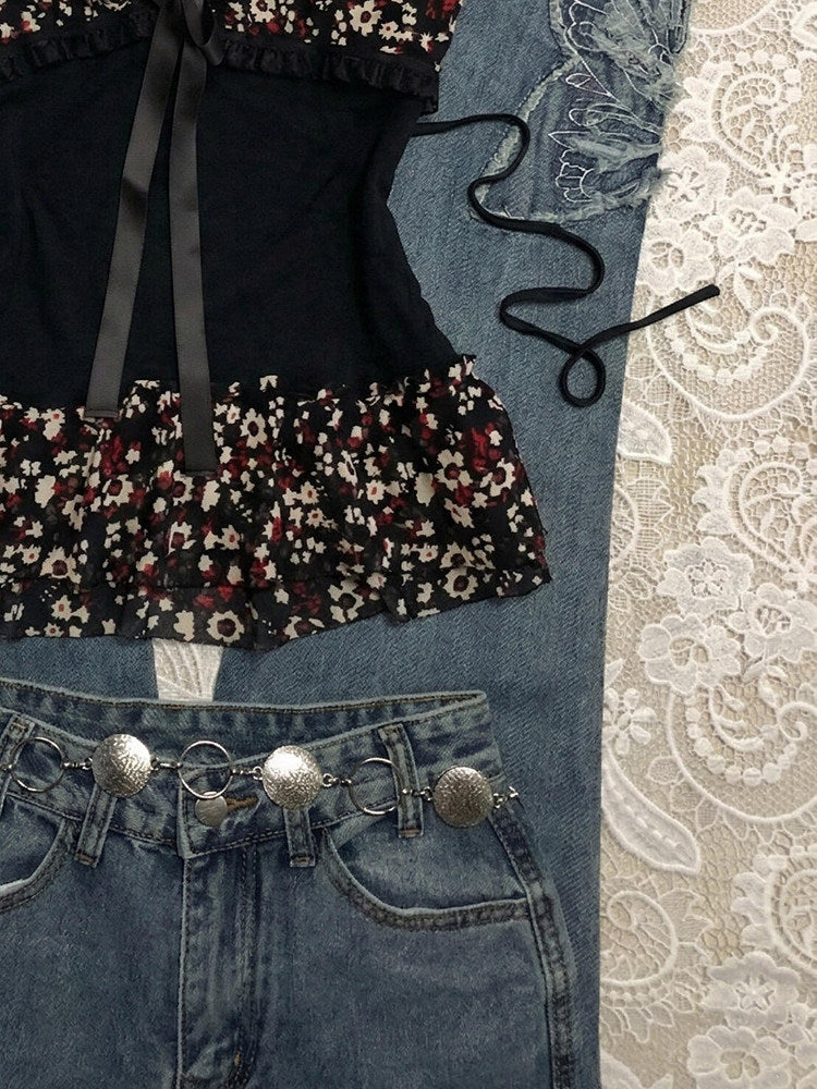 black lace tank top