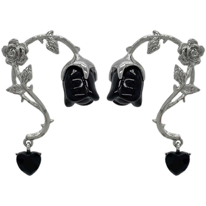 Dark Coquette Rose Earrings