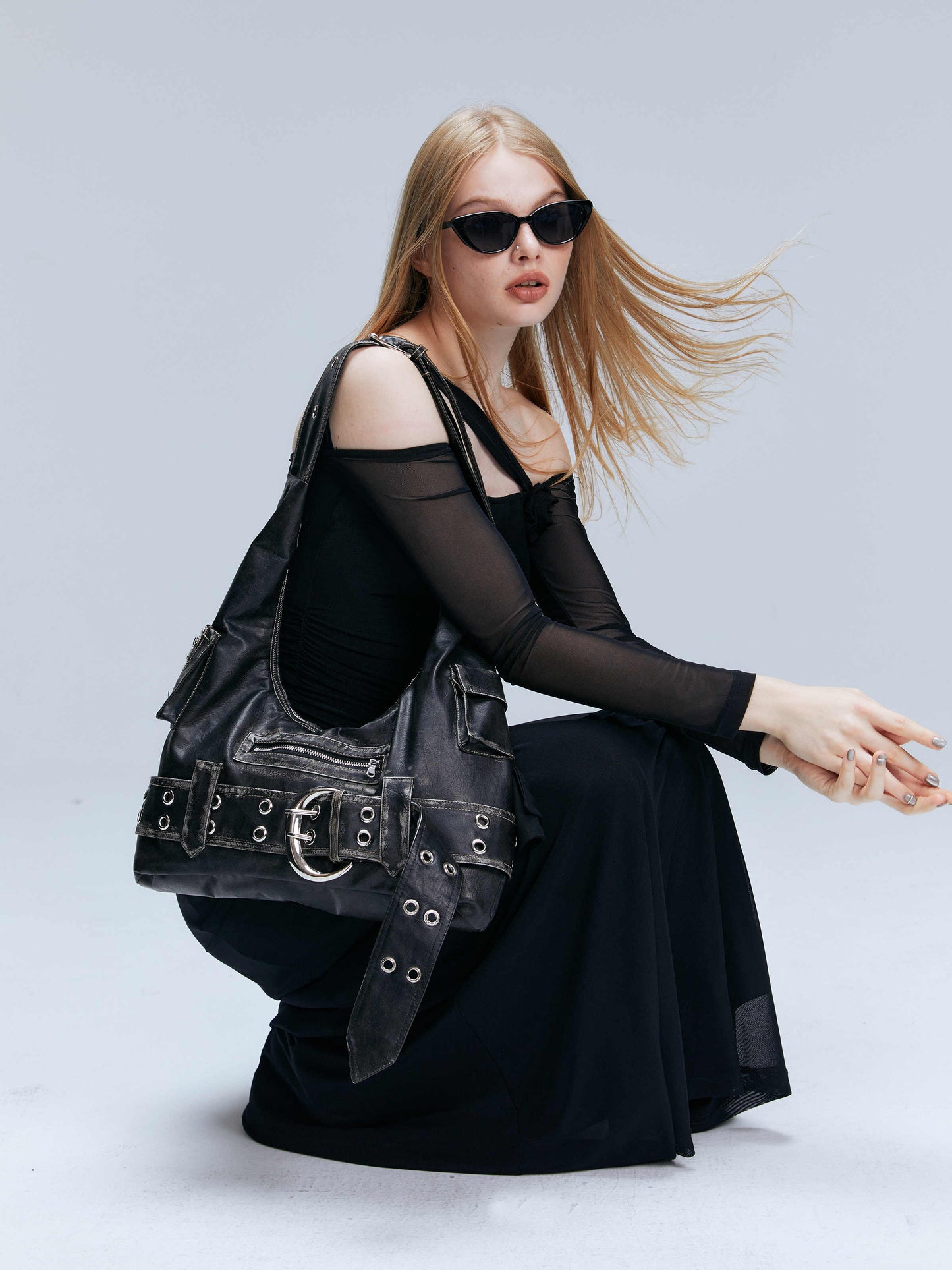Grunge Belt Shoulder Motorcycle Bag