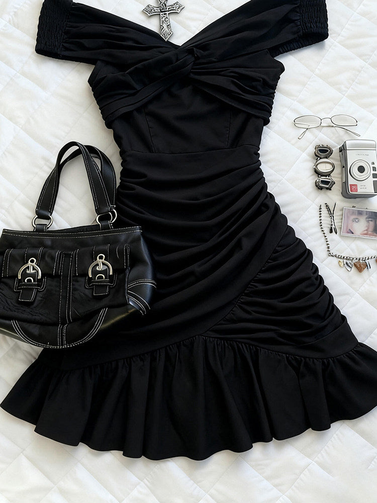 retro black mini dress