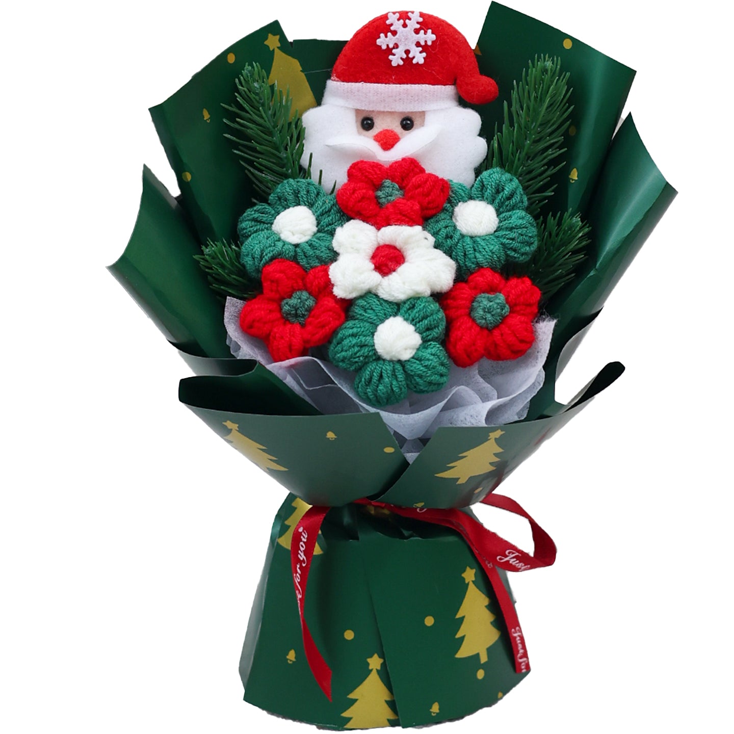 Christmas flower wool puff bouquet gift box