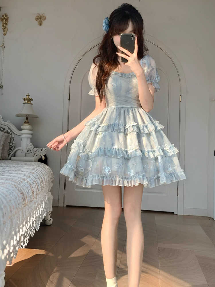 Baby Blue Princess Puff Dress