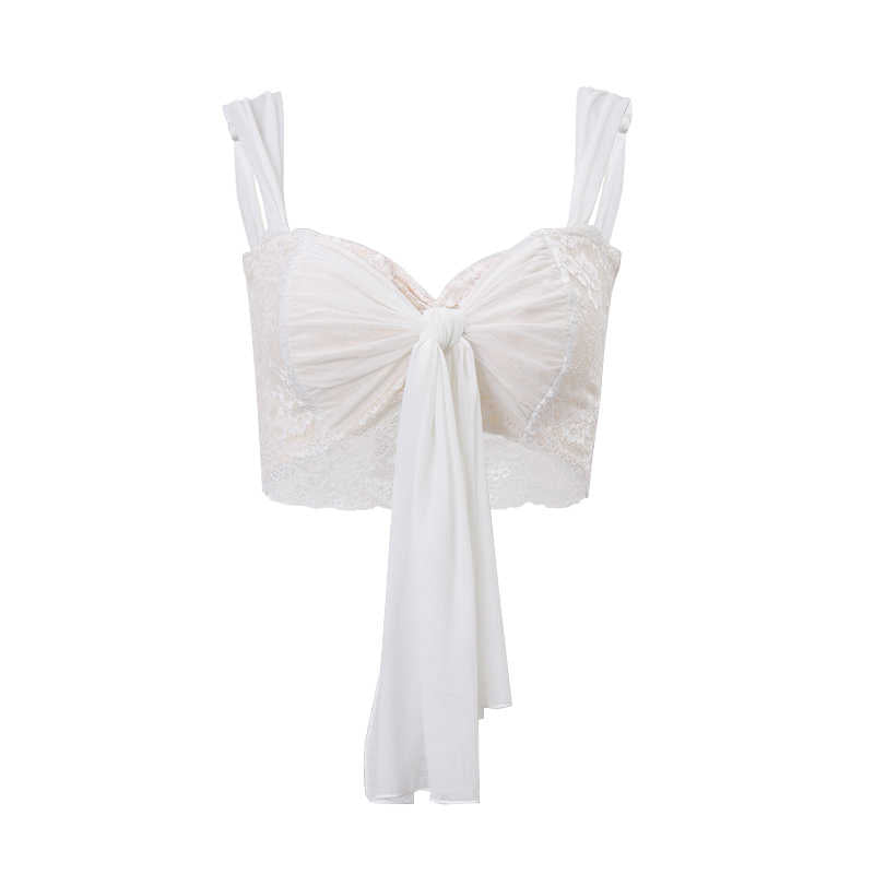 Pure Lace Mesh Bow Camisole