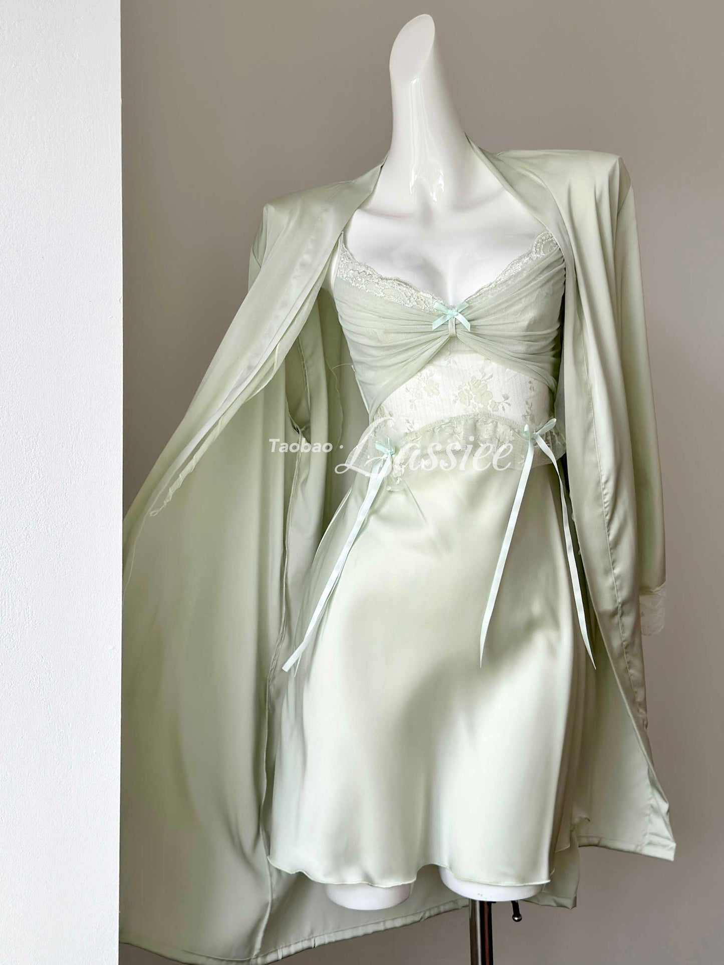 Flower Mesh Suspender Nightgown