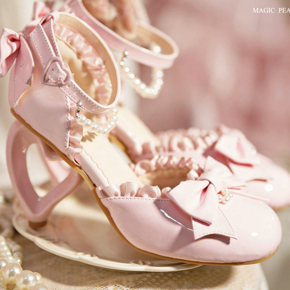 Heart Shape Heels Bow Sandals
