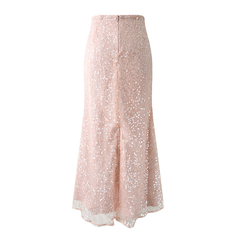 Pink Sequined Fishtail Suit