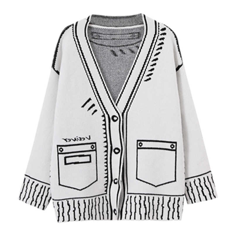 Comic Graffiti Knitted Cardigan