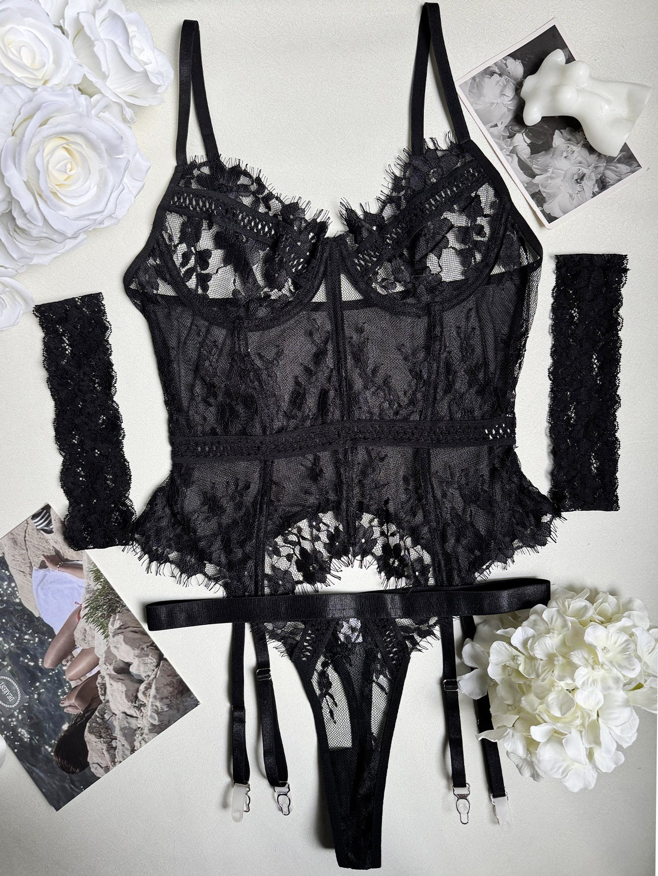 Lace Body Shaping Hollow Jumpsuit