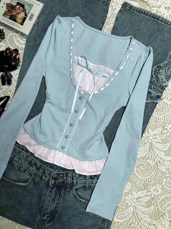 Soft Pink Long-sleeved T-shirt