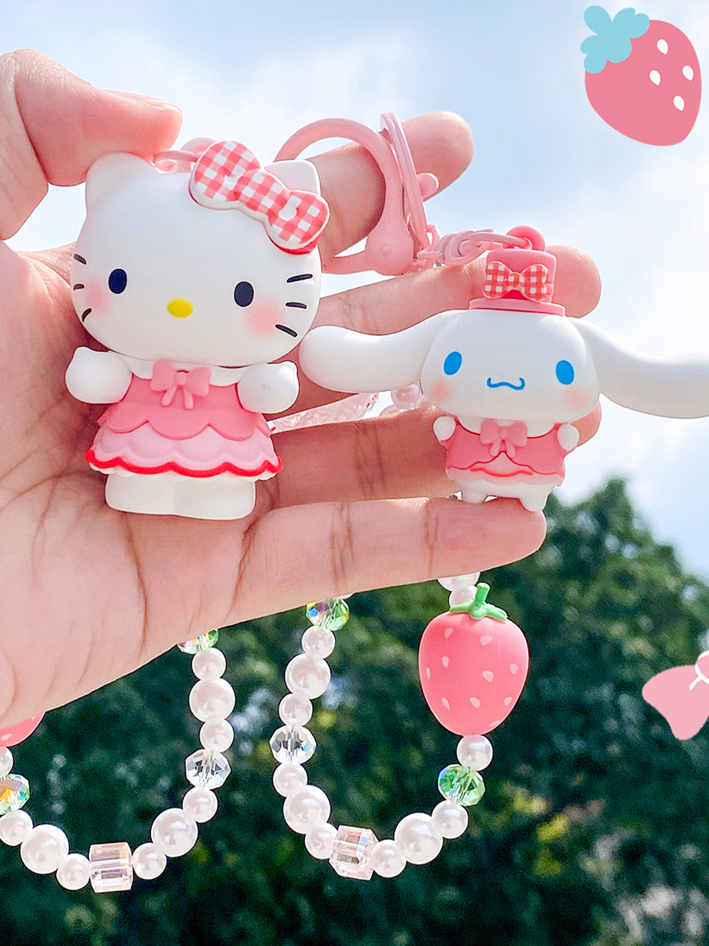 Sanrio plaid strawberry series bracelet buckle