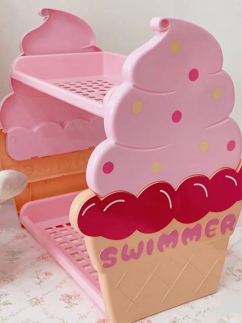 ice cream rack girly heart storage box