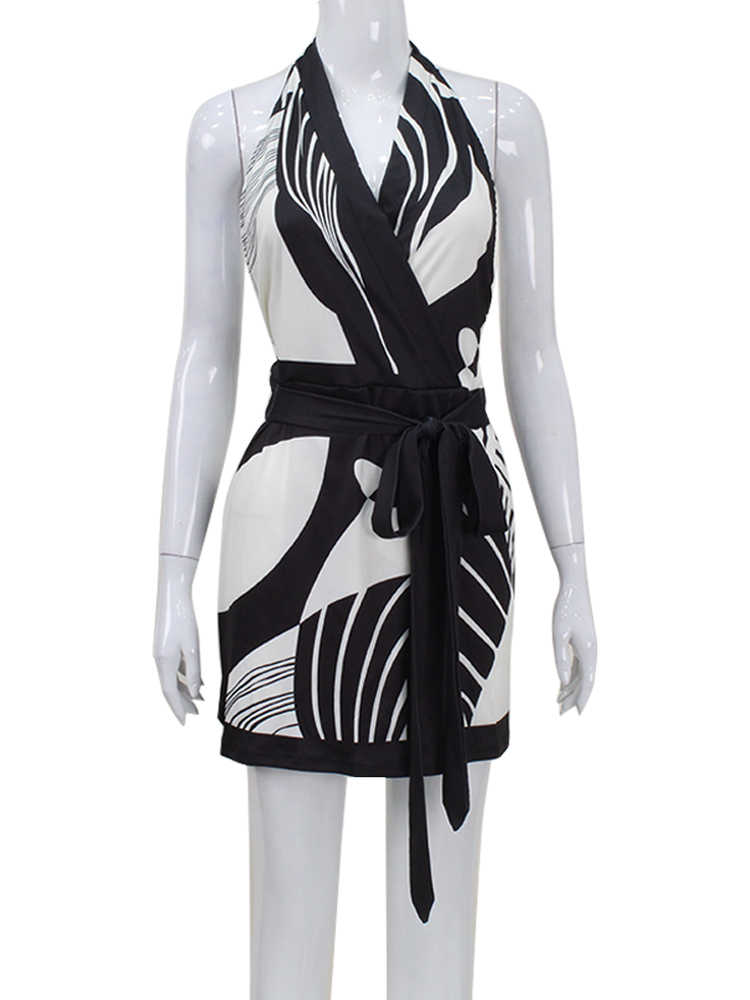 Backless V-neck Halter Dress