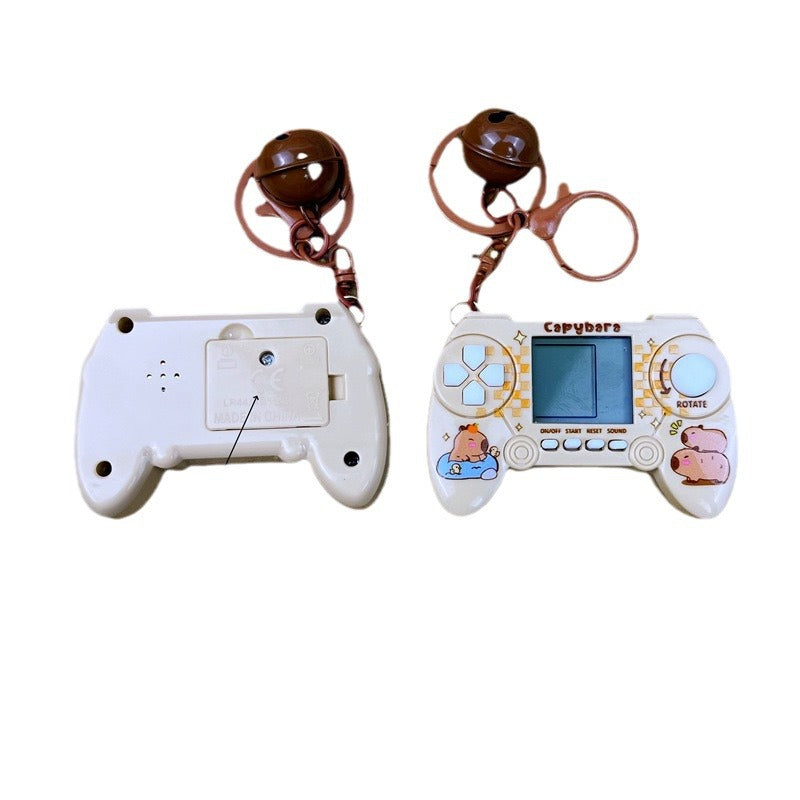 Kapibara retro Tetris game console keychain doll