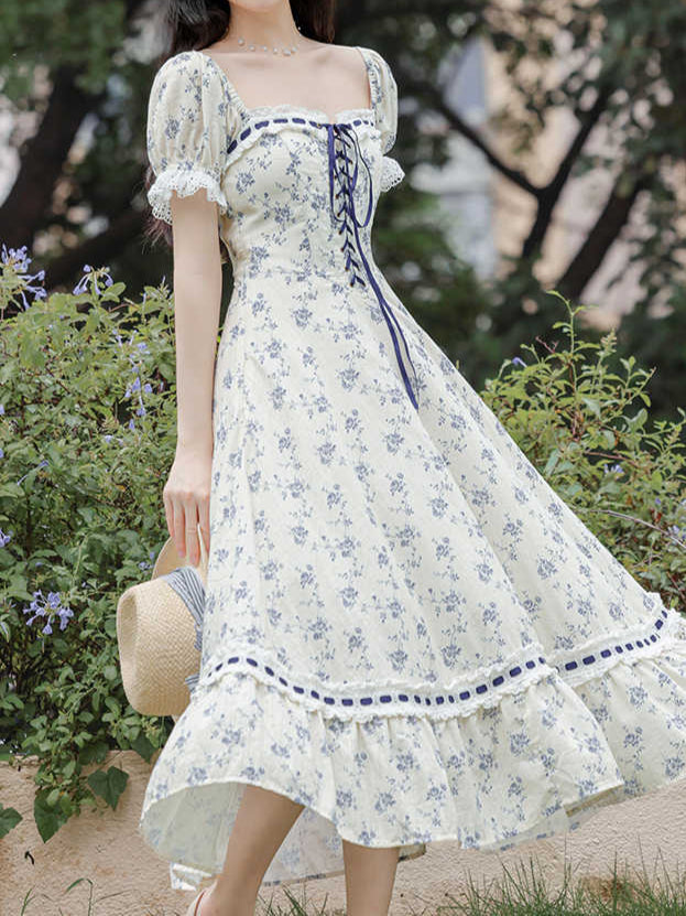 French Princess Floral Corset Dress