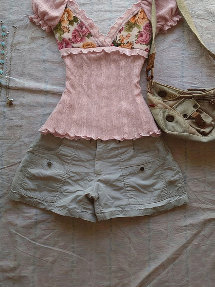 floral pink shirt