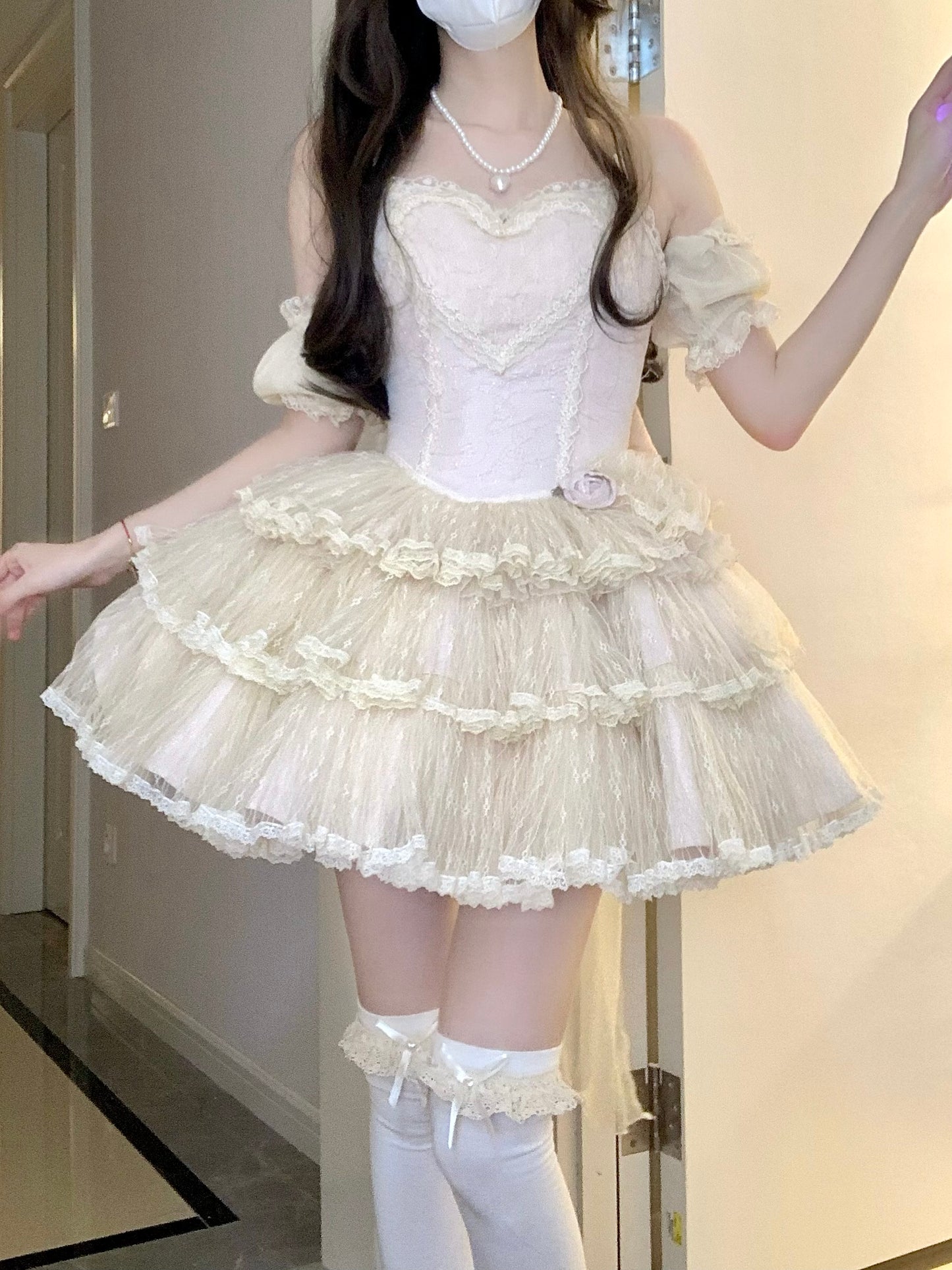 Leibala Doll Lace Mesh Lolita Dress