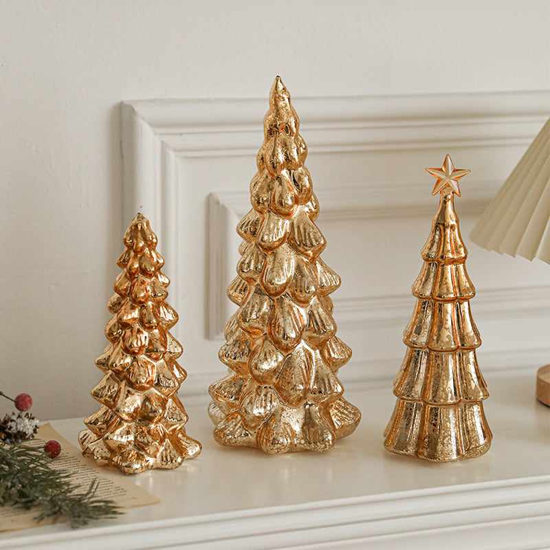 mini luminous glass Christmas tree decoration