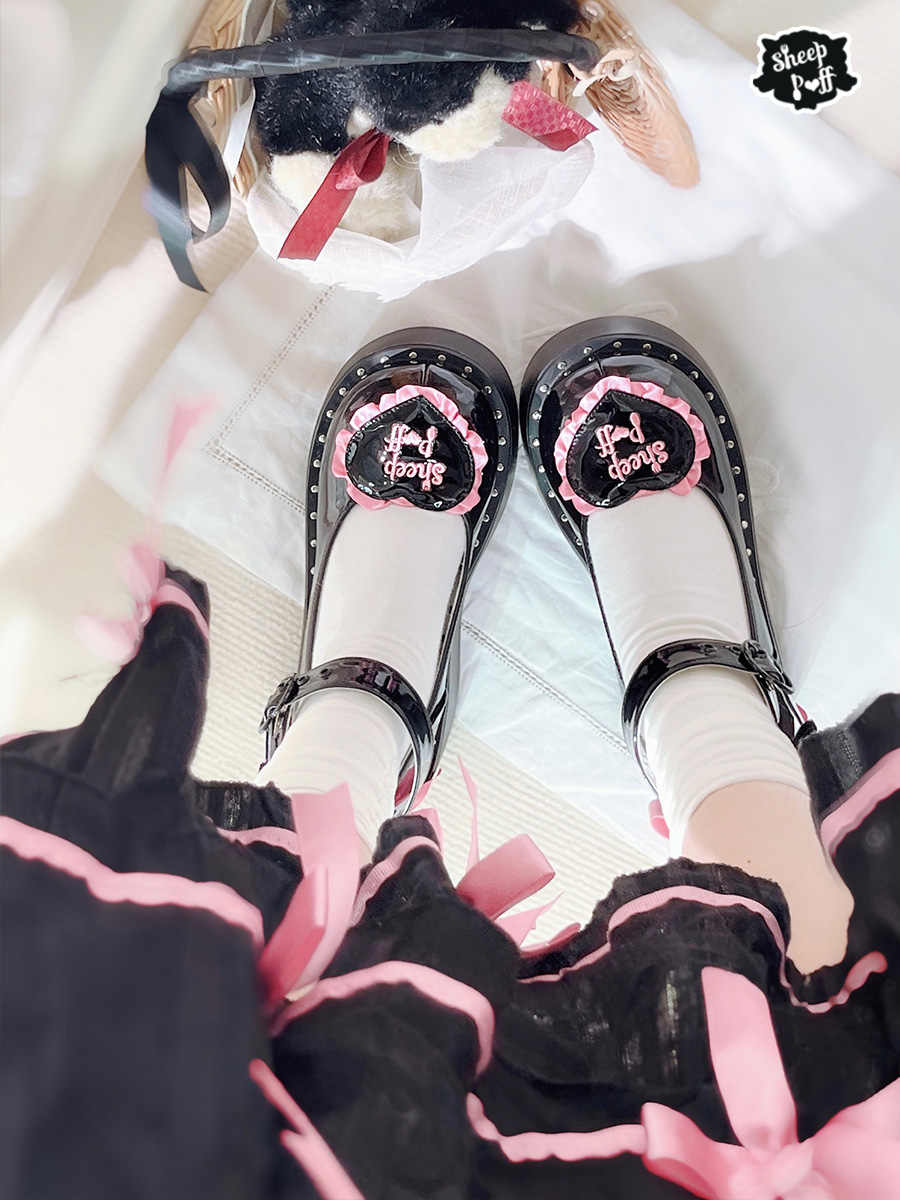Sheep Puff Lolita Bow Platform Shoes