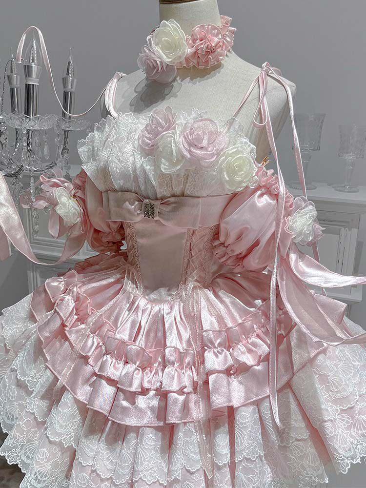 balletcore roses mesh princess dress