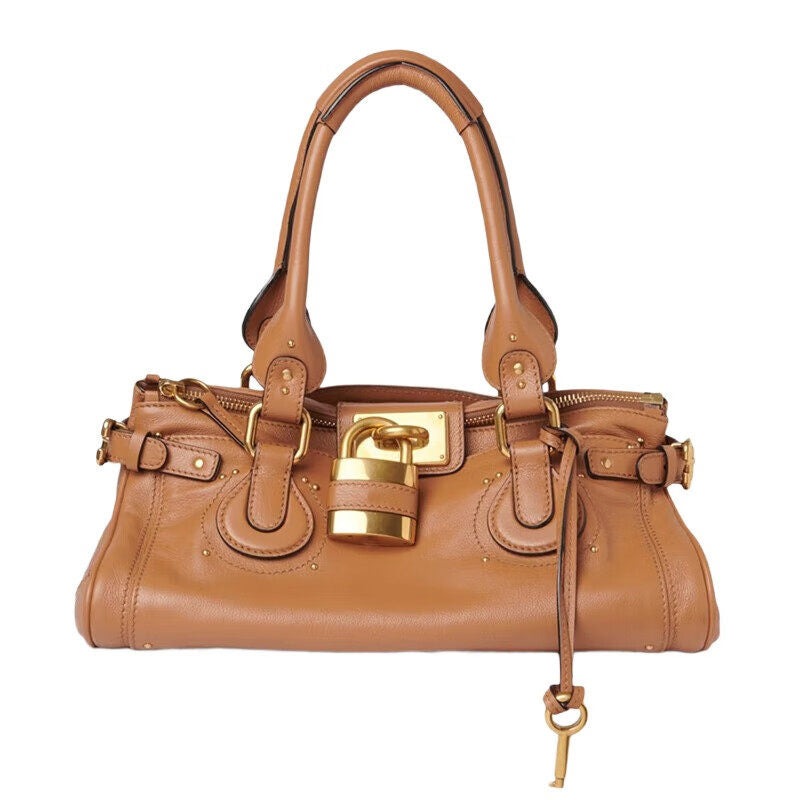 Y2K Vintage Studded Lock Top Handle Bag