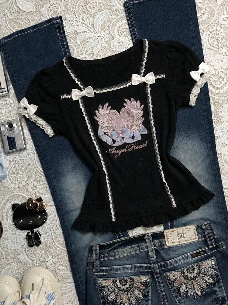 dark fairy bow shirt