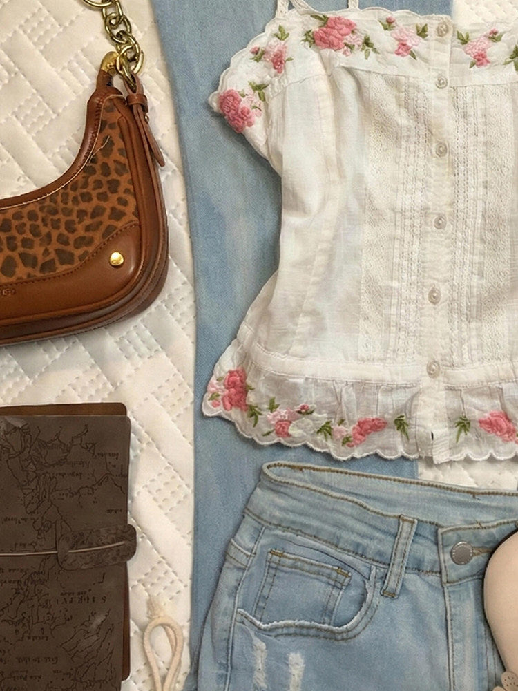 floral straps tank top