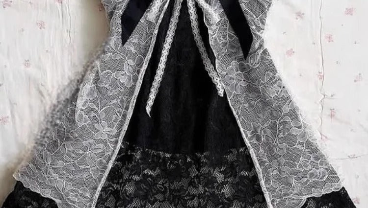 Dark Coquette Lace Two-piece Set