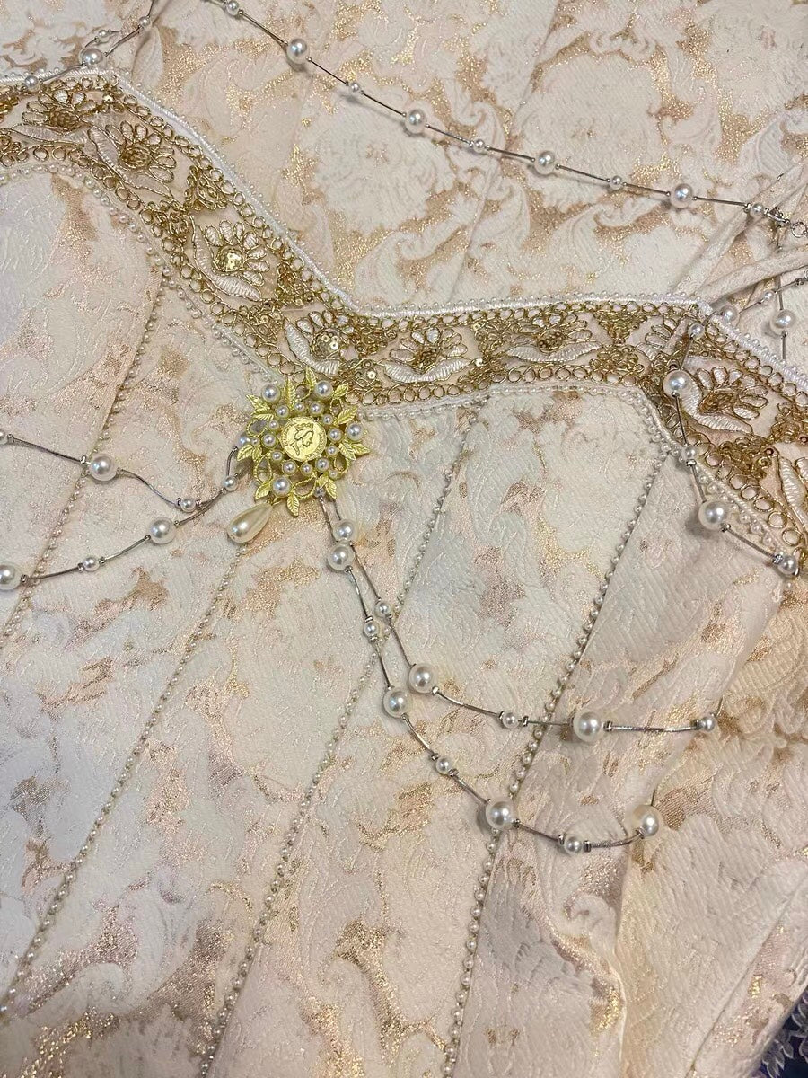 Vintage Court Water Drop Bead Suspender Dress