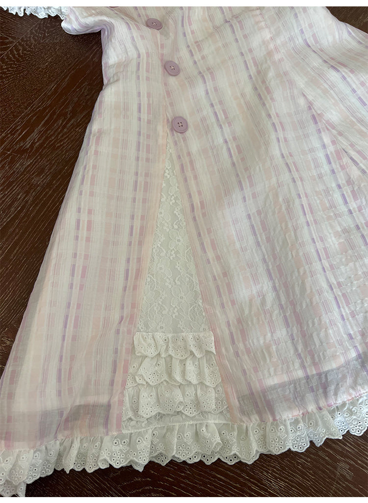 Retro Collar Plaid Dress