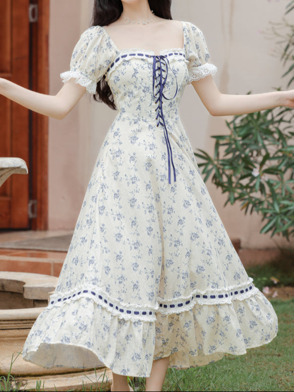 French Princess Floral Corset Dress