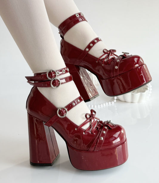 Punk Sweet Thick Heels Shoes