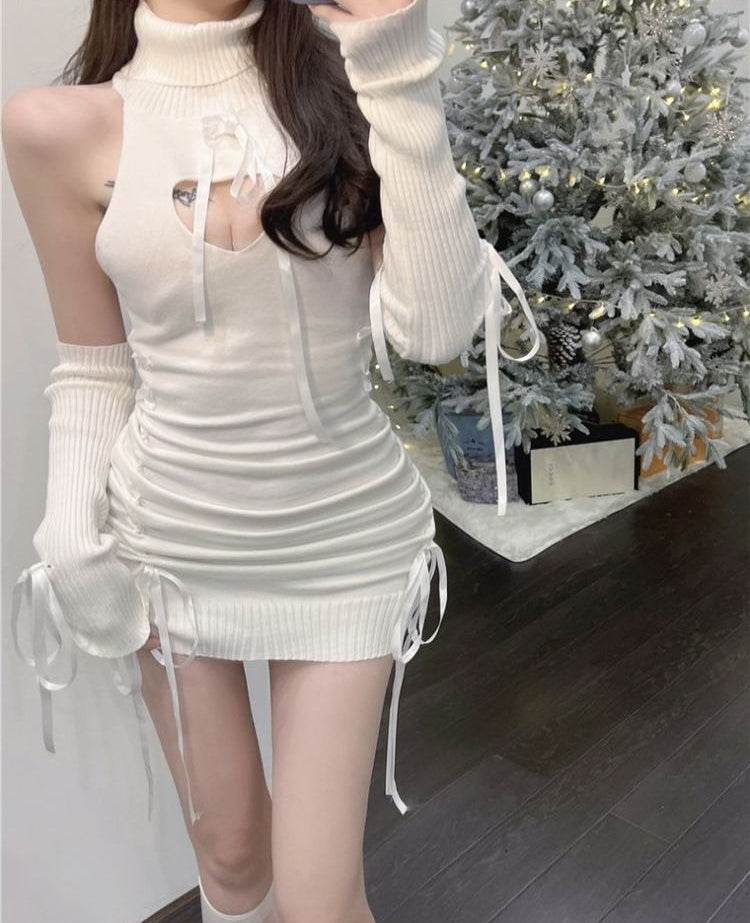 Knitted Hollow Straps Dress