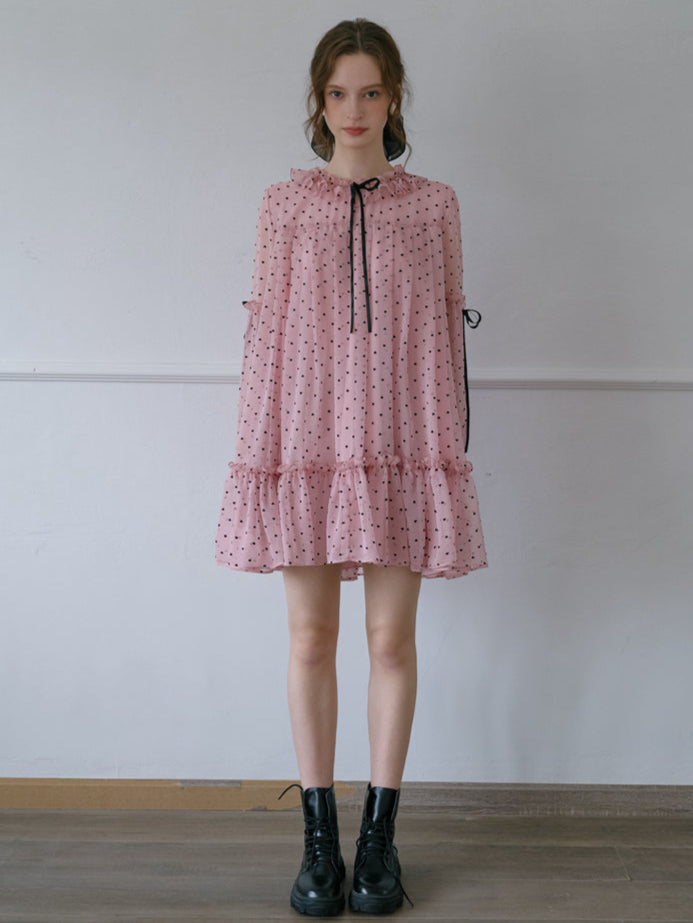 Pink Polka Dot Doll Dress