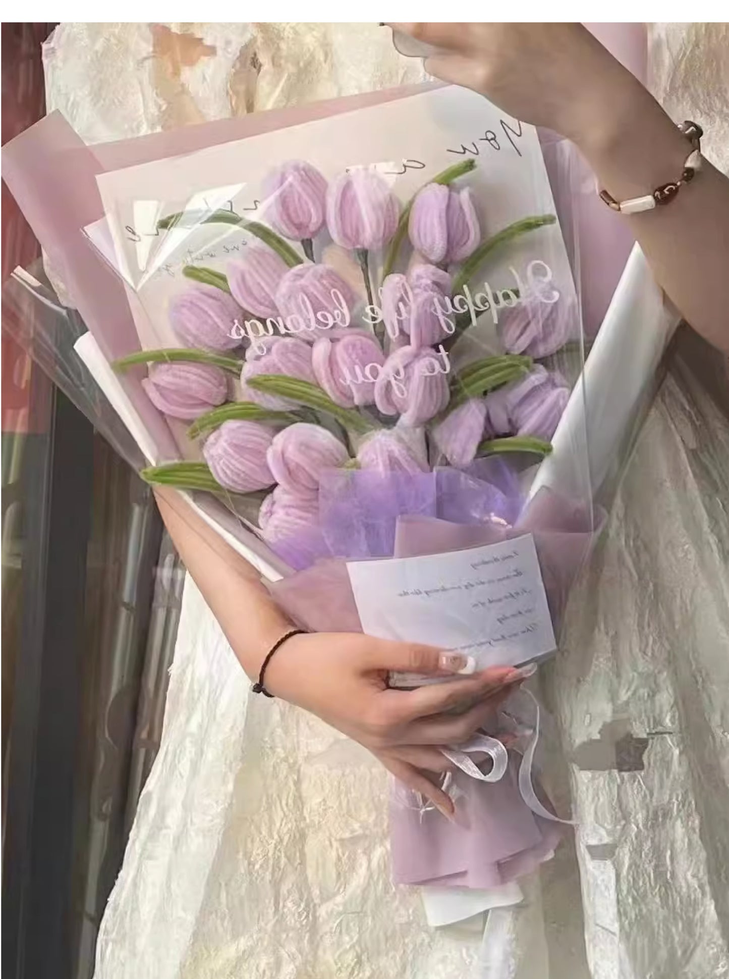 Handmade tulip twist stick bouquet