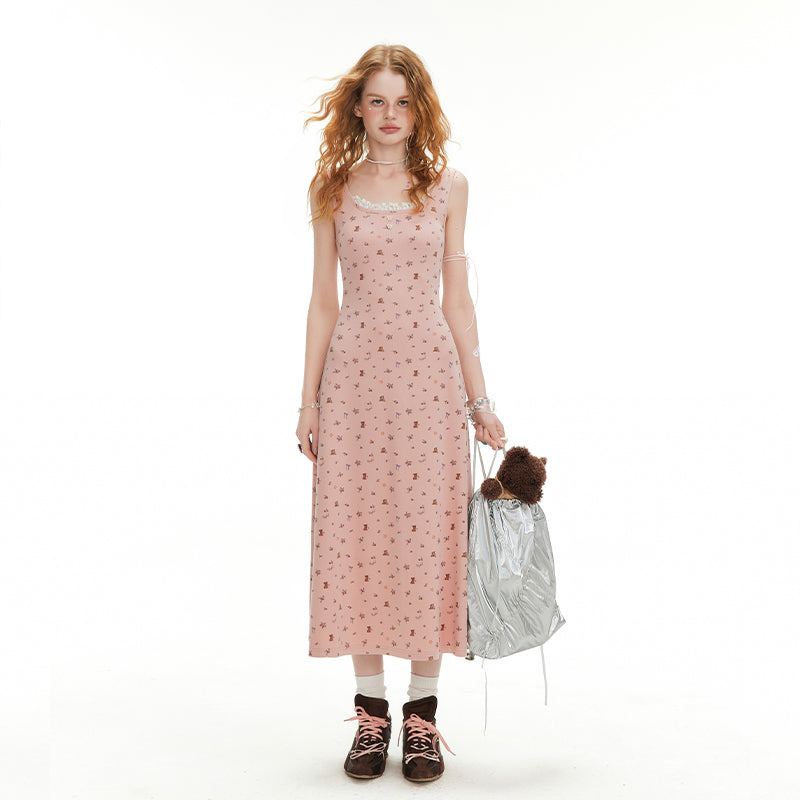 Pink Bows Suspender Dress
