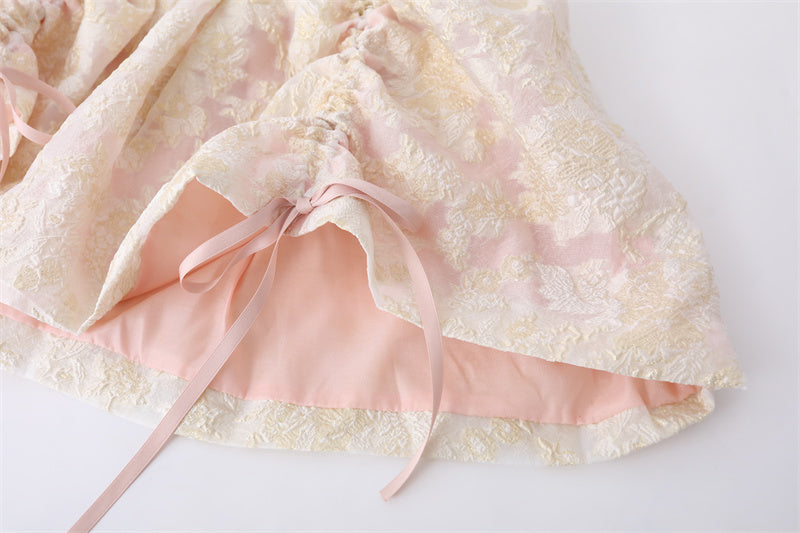 Retro Jacquard Ruffled Dress
