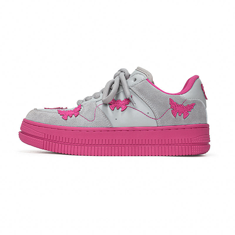 Y2K Butterfly Rose Red Sneakers