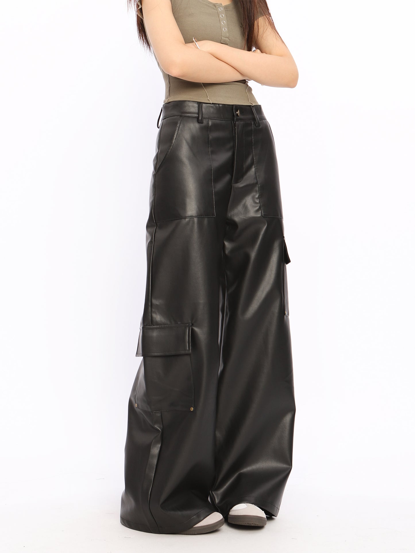 Grunge Black Leather Pants