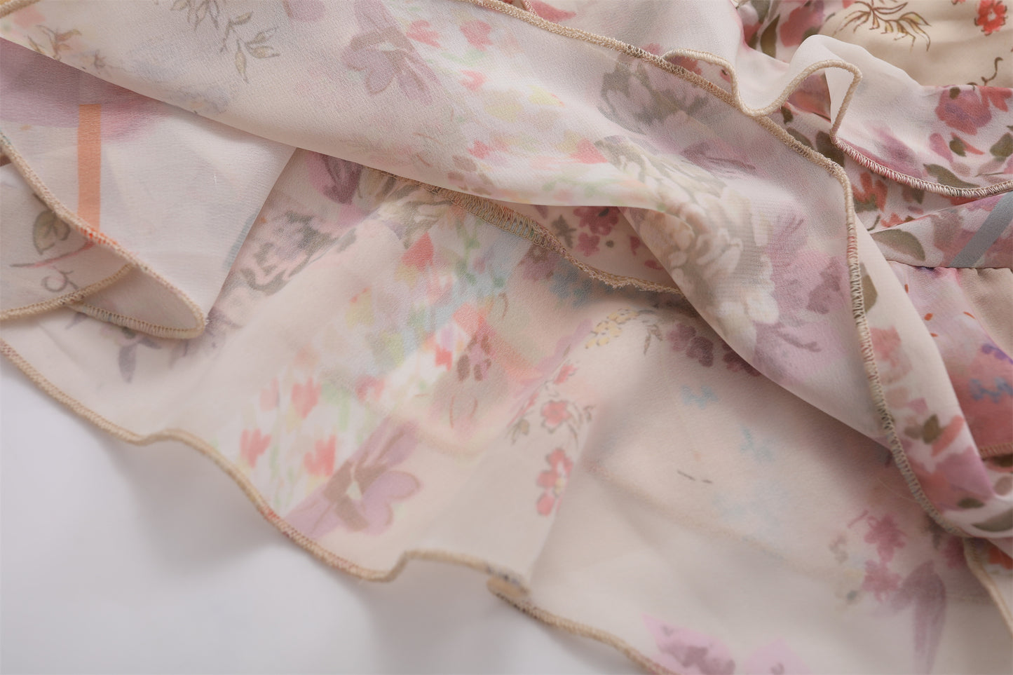 Rose Irregular Ruffled Floral Coquette Dress