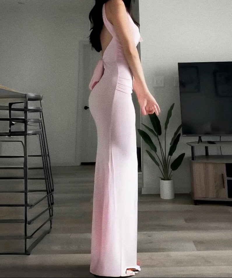 French Backless Strap Dress